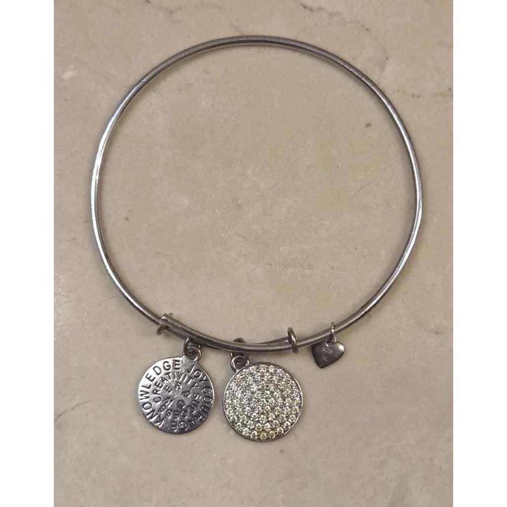 Vintage‎ Sterling Silver Ralph Lauren Inspirational Bangle Charm Bracelet 7.5